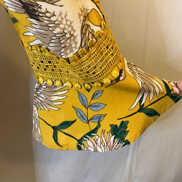 Xhilaration Womens Empire Waist Jacobean Print Dress Tunic Size M - Picture 6 of 13